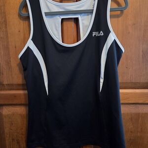 FILA Women's Black and White Tank Top